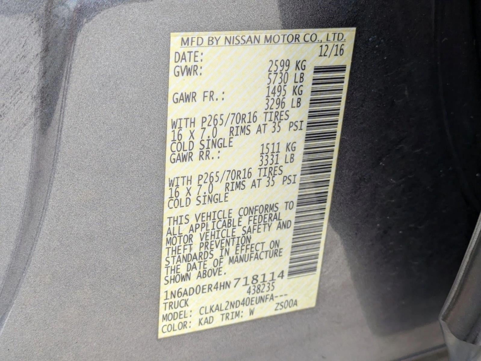 2017 Nissan Frontier SV V6