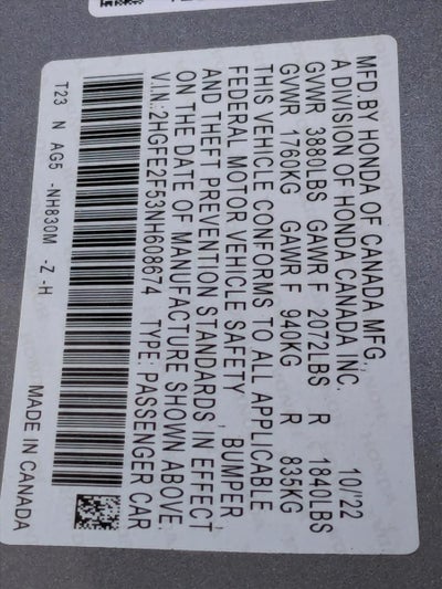 2022 Honda Civic Sedan Sport