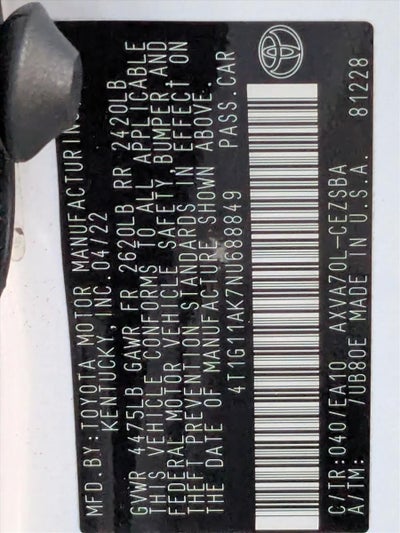 2022 Toyota Camry SE