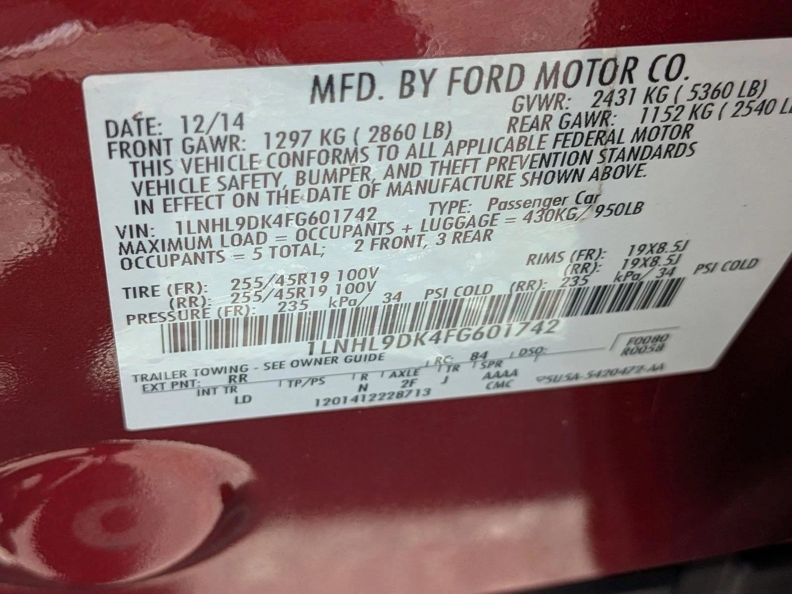 2015 Lincoln MKS Base