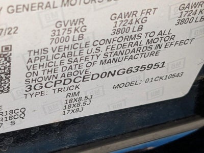 2022 Chevrolet Silverado 1500 Custom Trail Boss