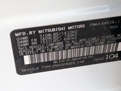 2019 Mitsubishi Mirage G4 ES