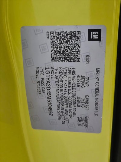 2021 Chevrolet Corvette Stingray 1LT