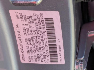 2019 Honda Accord Sedan EX 1.5T