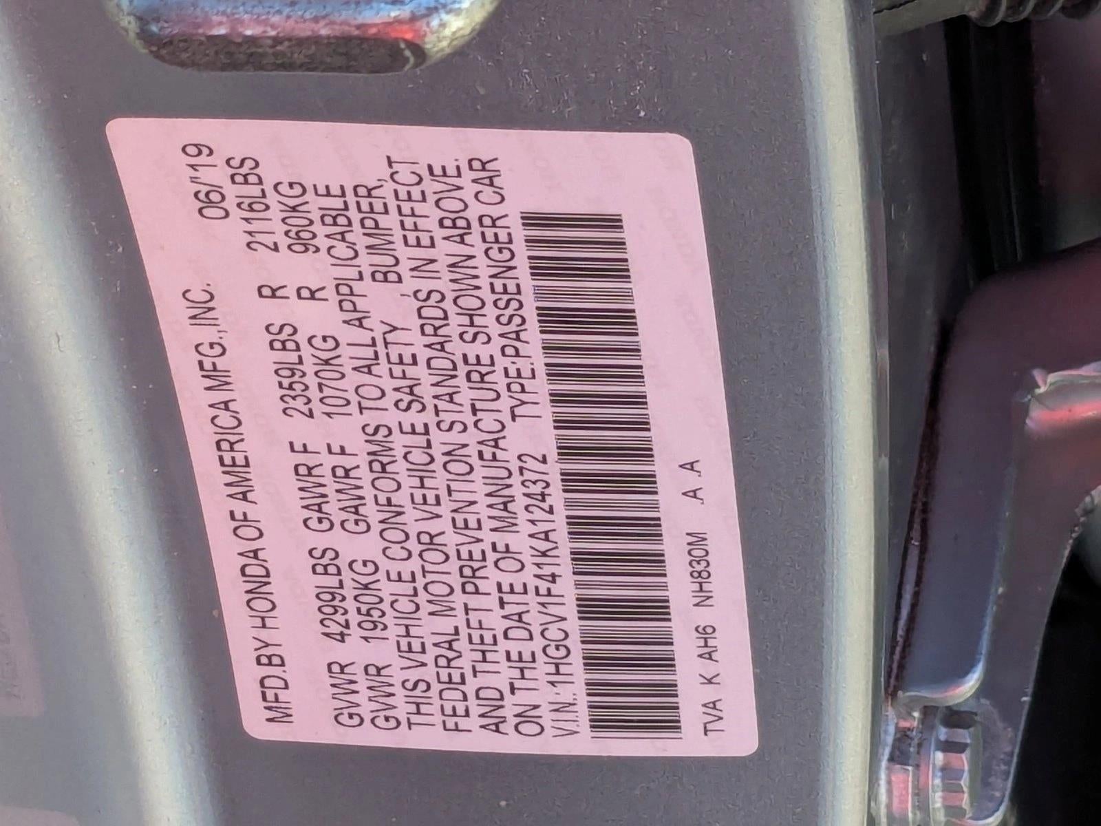 2019 Honda Accord Sedan EX 1.5T