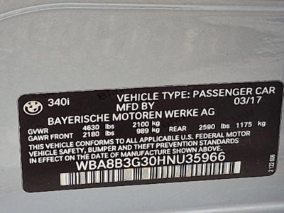 2017 BMW 340i 340i