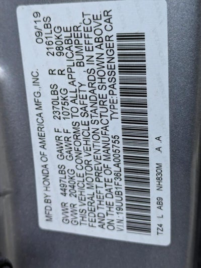 2020 Acura TLX 2.4L FWD