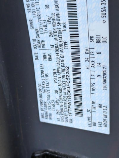 2018 Ford F-150 Raptor 4WD SuperCrew 5.5' Box