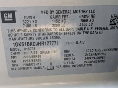 2017 GMC Yukon 2WD 4dr SLT