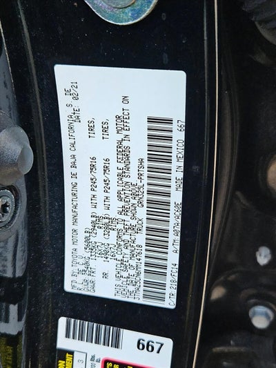 2021 Toyota Tacoma 2WD 2WD SR5 Double Cab 5' Bed V6 AT (GS)