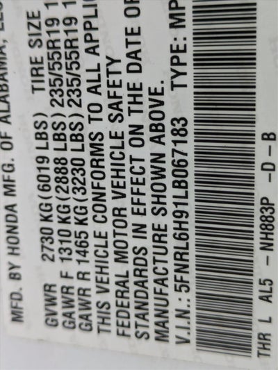 2020 Honda Odyssey Elite Auto