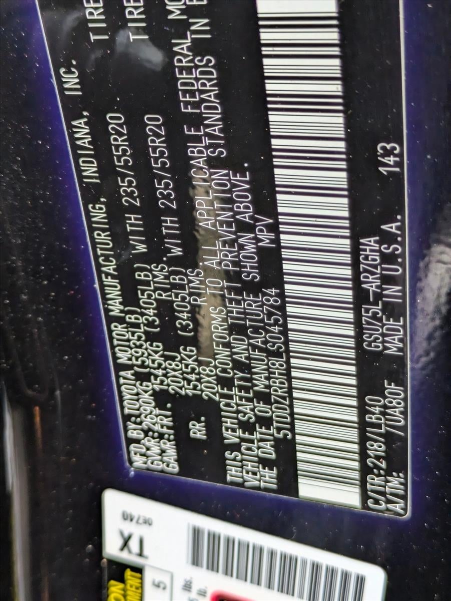 2020 Toyota Highlander Limited AWD (Natl)