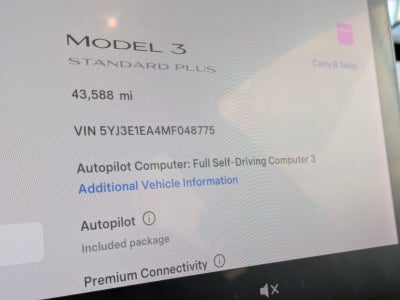 2021 Tesla Model 3 Standard Range Plus RWD