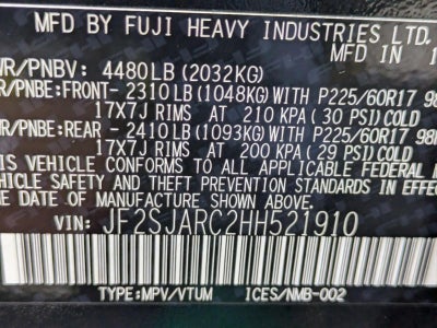 2017 Subaru Forester 2.5i Limited CVT