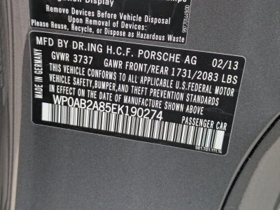 2014 Porsche Cayman 2dr Cpe S