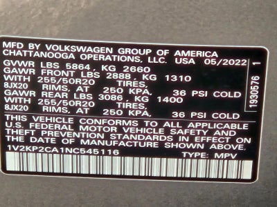 2022 Volkswagen Atlas 2.0T SE w/Technology 4MOTION