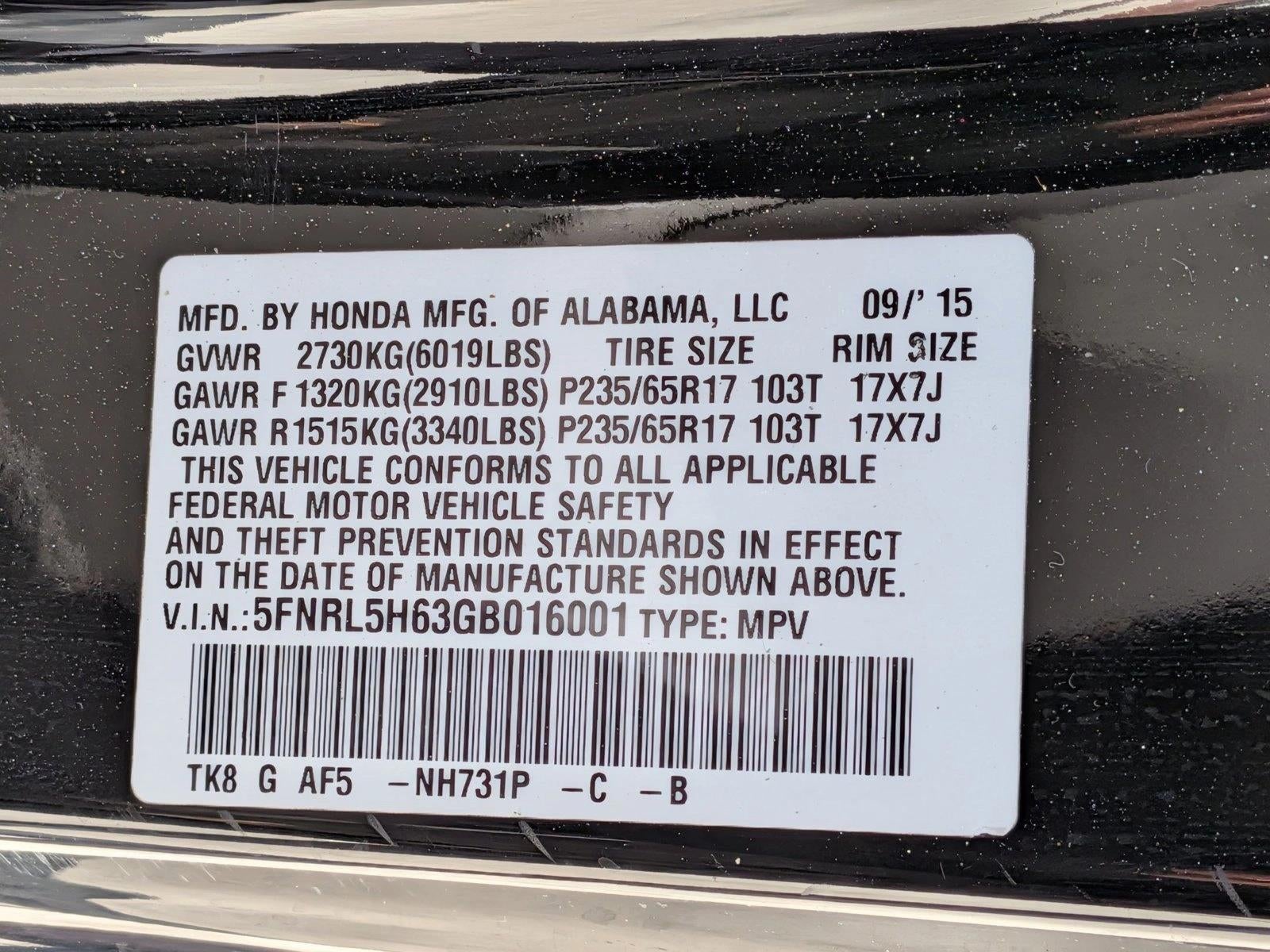 2016 Honda Odyssey EX-L