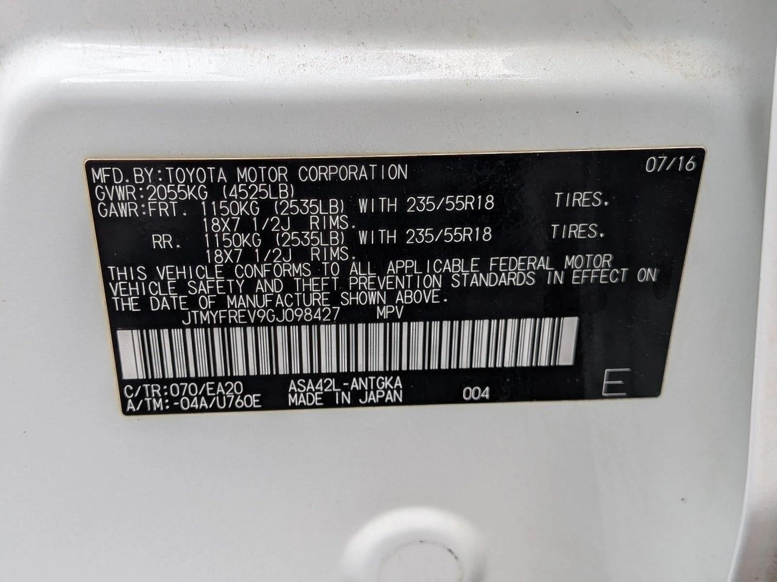 2016 Toyota RAV4 FWD 4dr Limited (Natl)