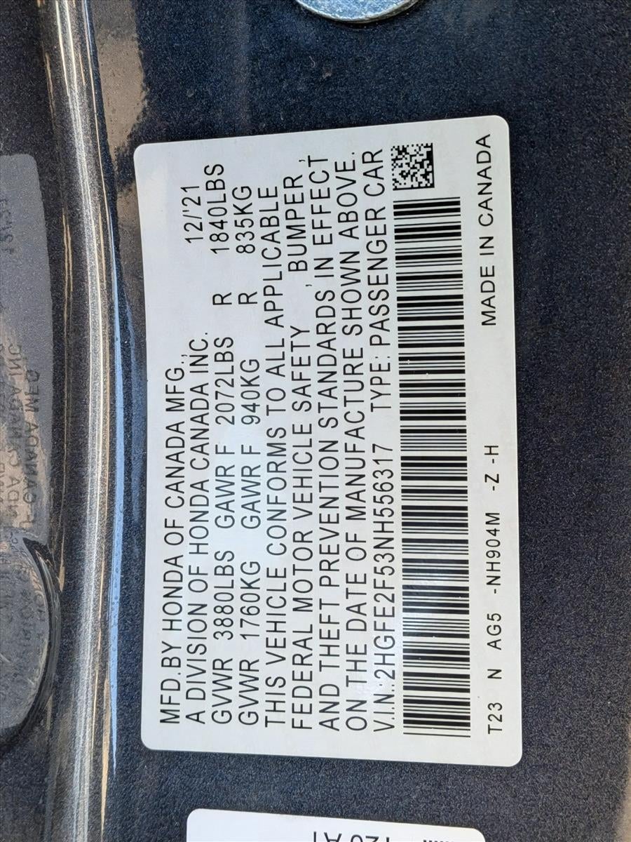 2022 Honda Civic Sedan Sport CVT