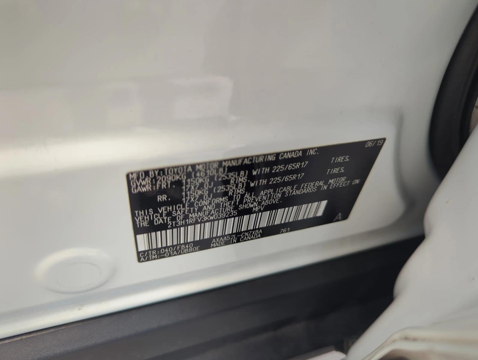 2019 Toyota RAV4 LE FWD (GS)