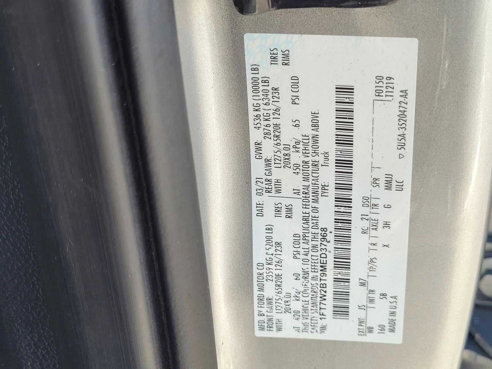 2021 Ford Super Duty F-250 SRW LARIAT 4WD Crew Cab 6.75' Box