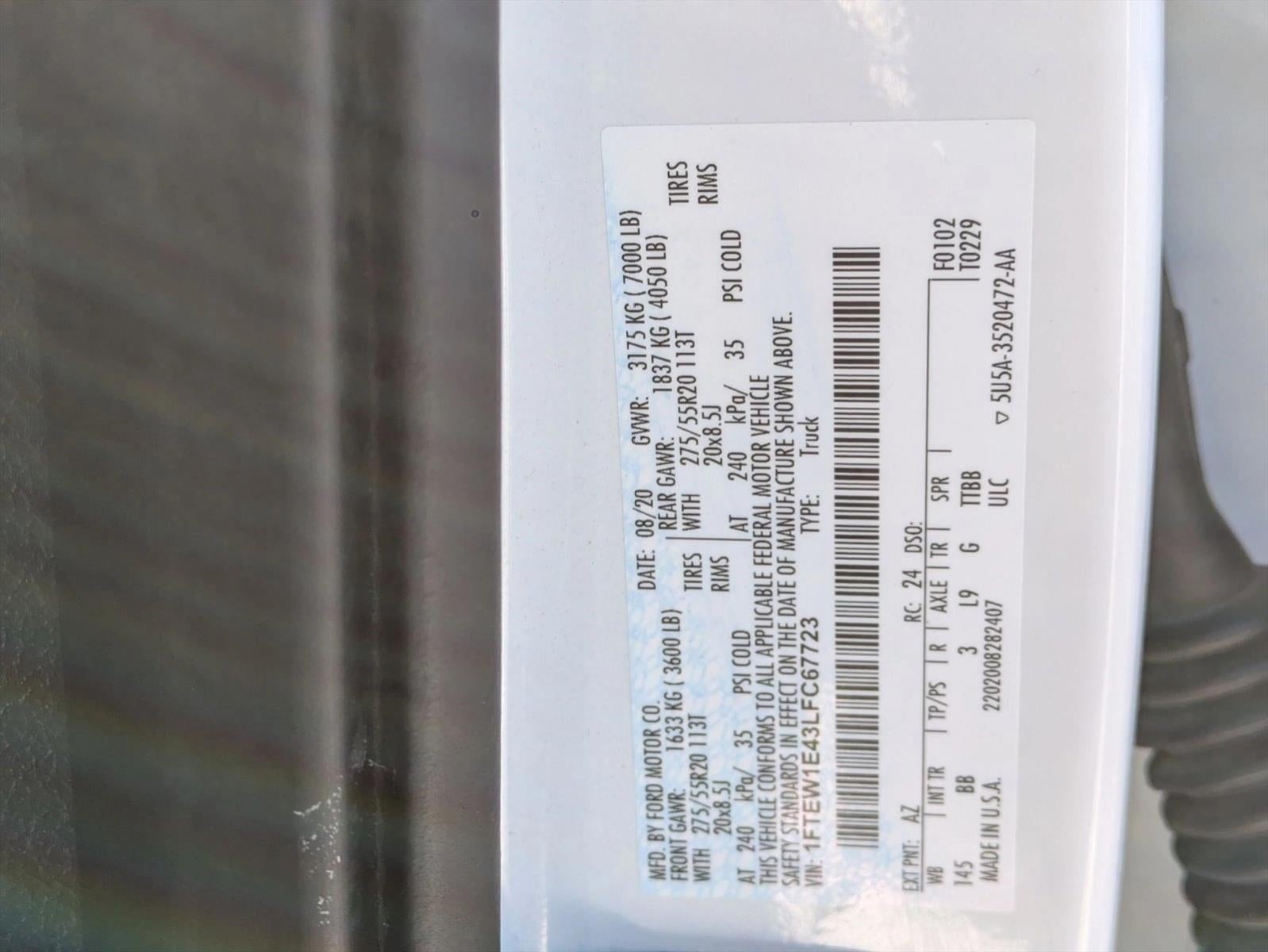 2020 Ford F-150 Platinum 4WD SuperCrew 5.5' Box