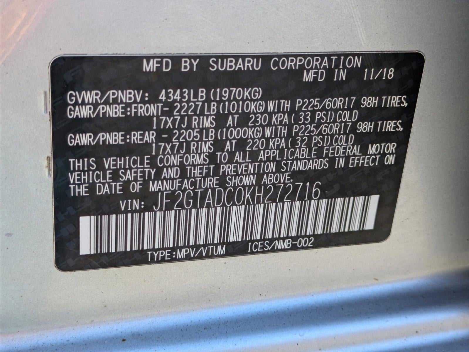 2019 Subaru Crosstrek 2.0i Premium CVT