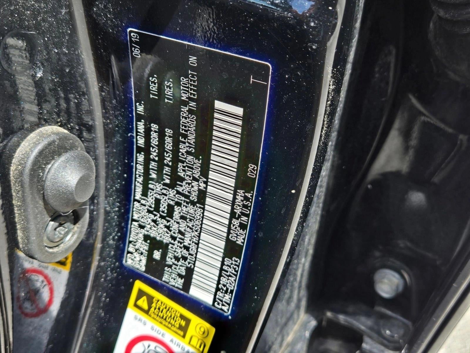 2019 Toyota Highlander Hybrid XLE V6 AWD (Natl)