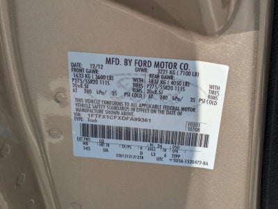 2013 Ford F-150 2WD SuperCab 6-1/2 Ft Box XLT