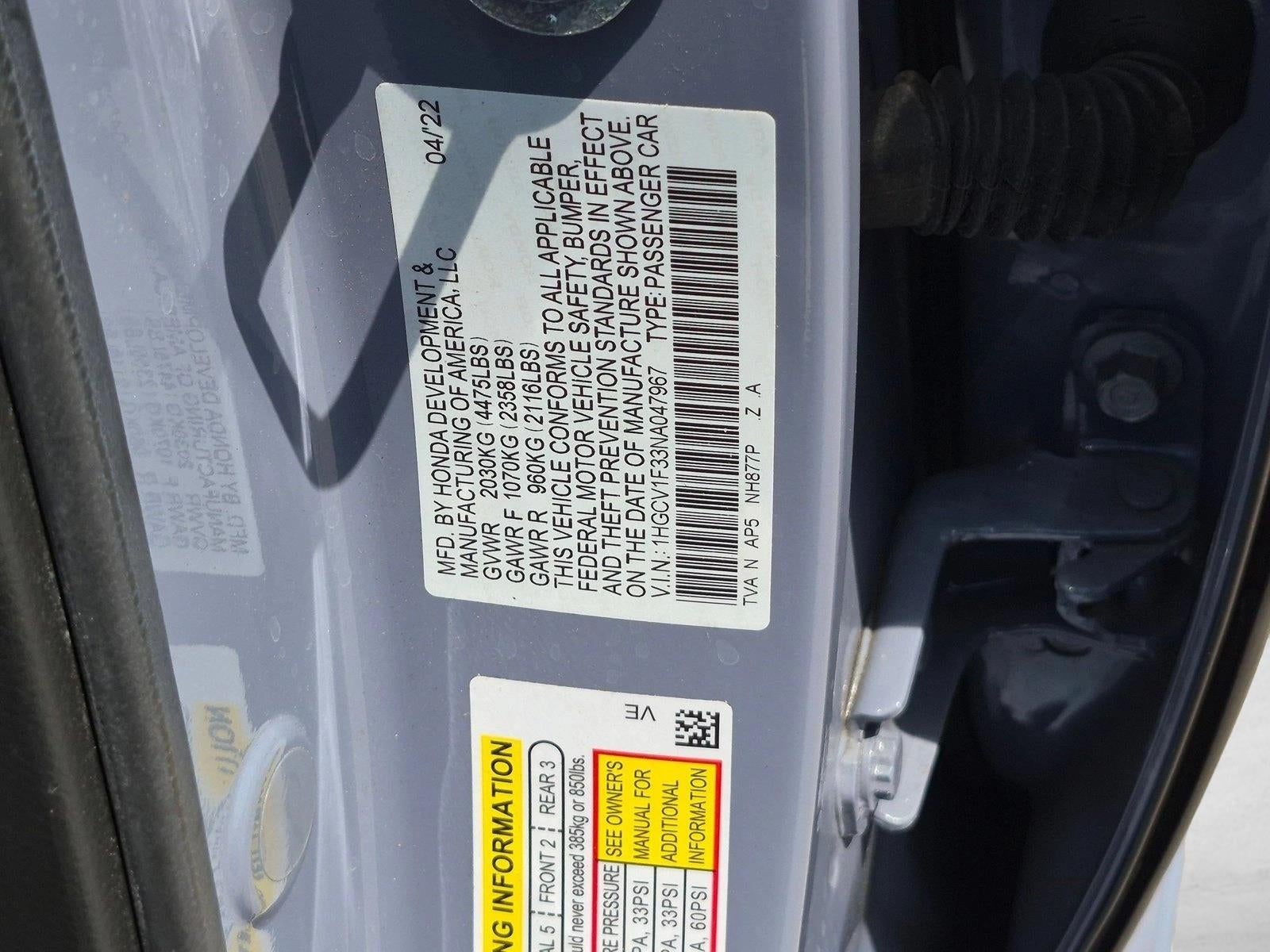 2022 Honda Accord Sedan Sport 1.5T CVT