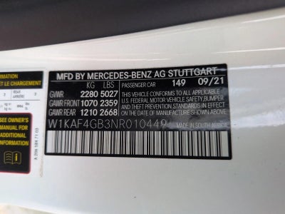2022 Mercedes-Benz C-Class C 300 Sedan