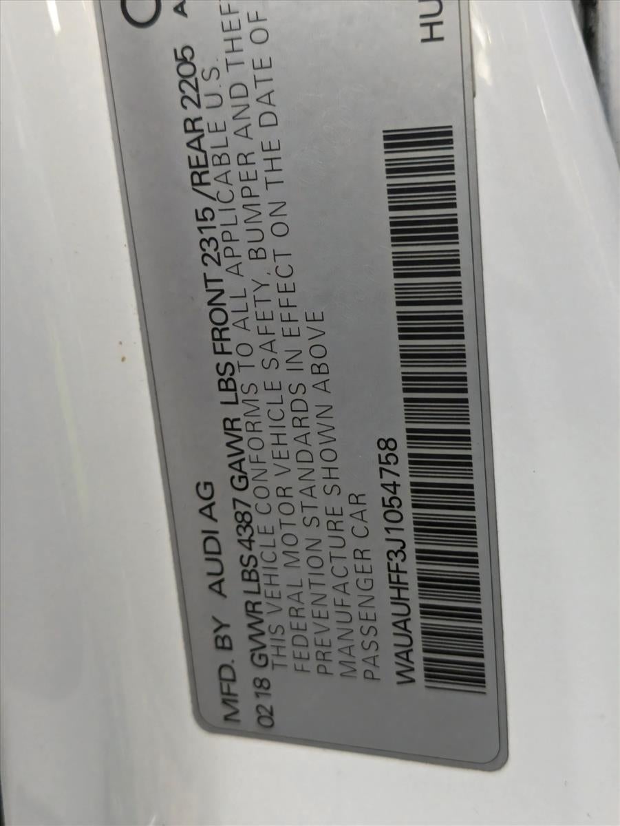 2018 Audi A3 Sedan 2.0 TFSI Premium FWD