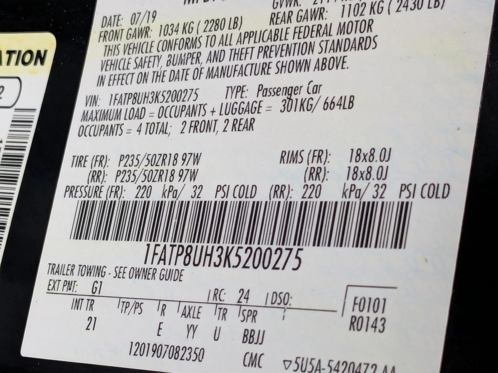 2019 Ford Mustang EcoBoost Convertible