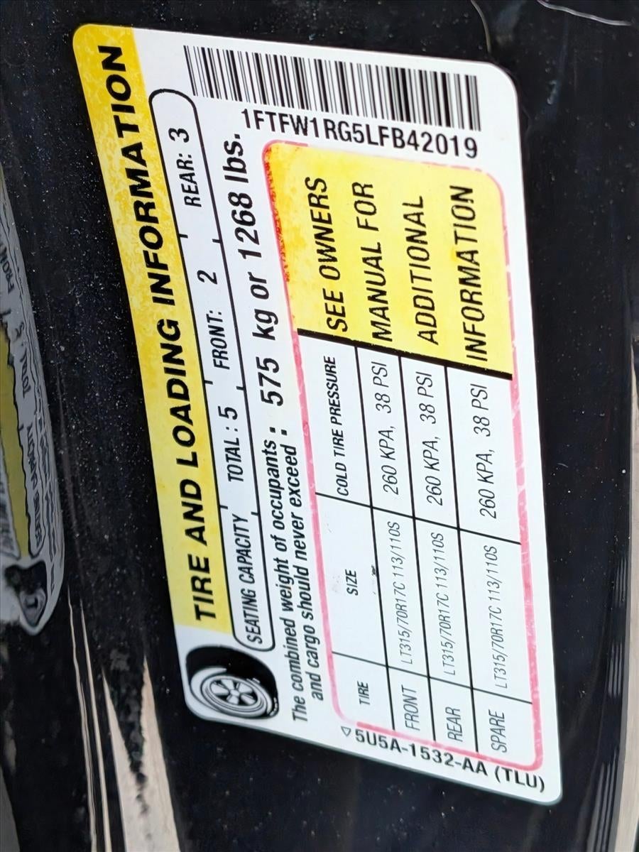 2020 Ford F-150 Raptor 4WD SuperCrew 5.5' Box