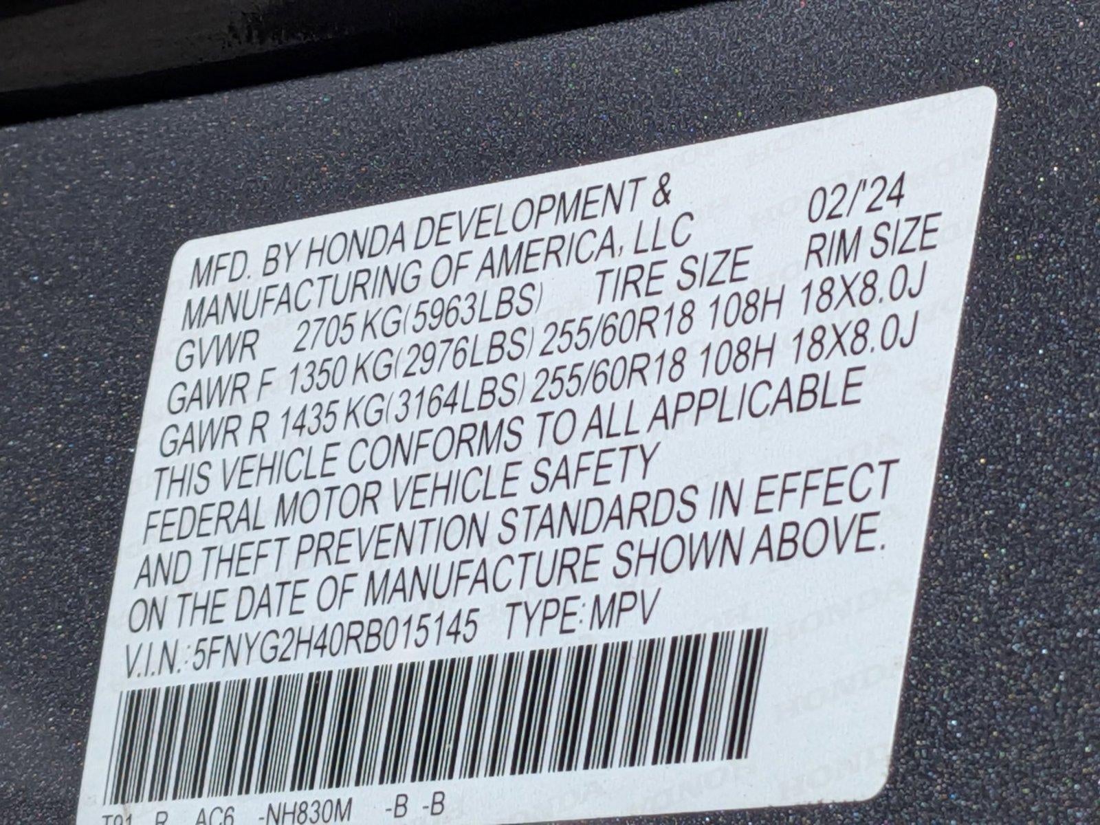 2024 Honda Pilot EX-L 8 Passenger 2WD