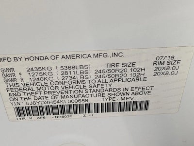 2019 Acura MDX FWD w/Technology Pkg