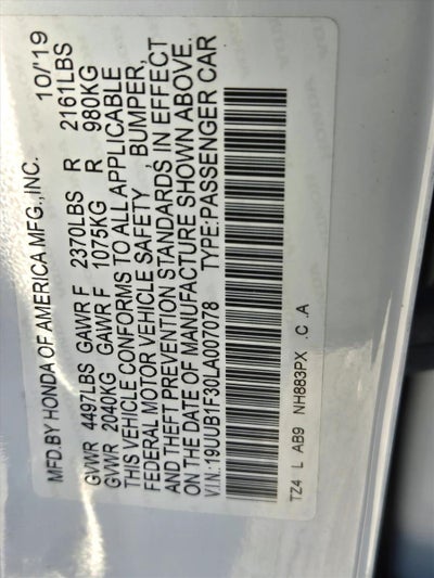 2020 Acura TLX 2.4L FWD