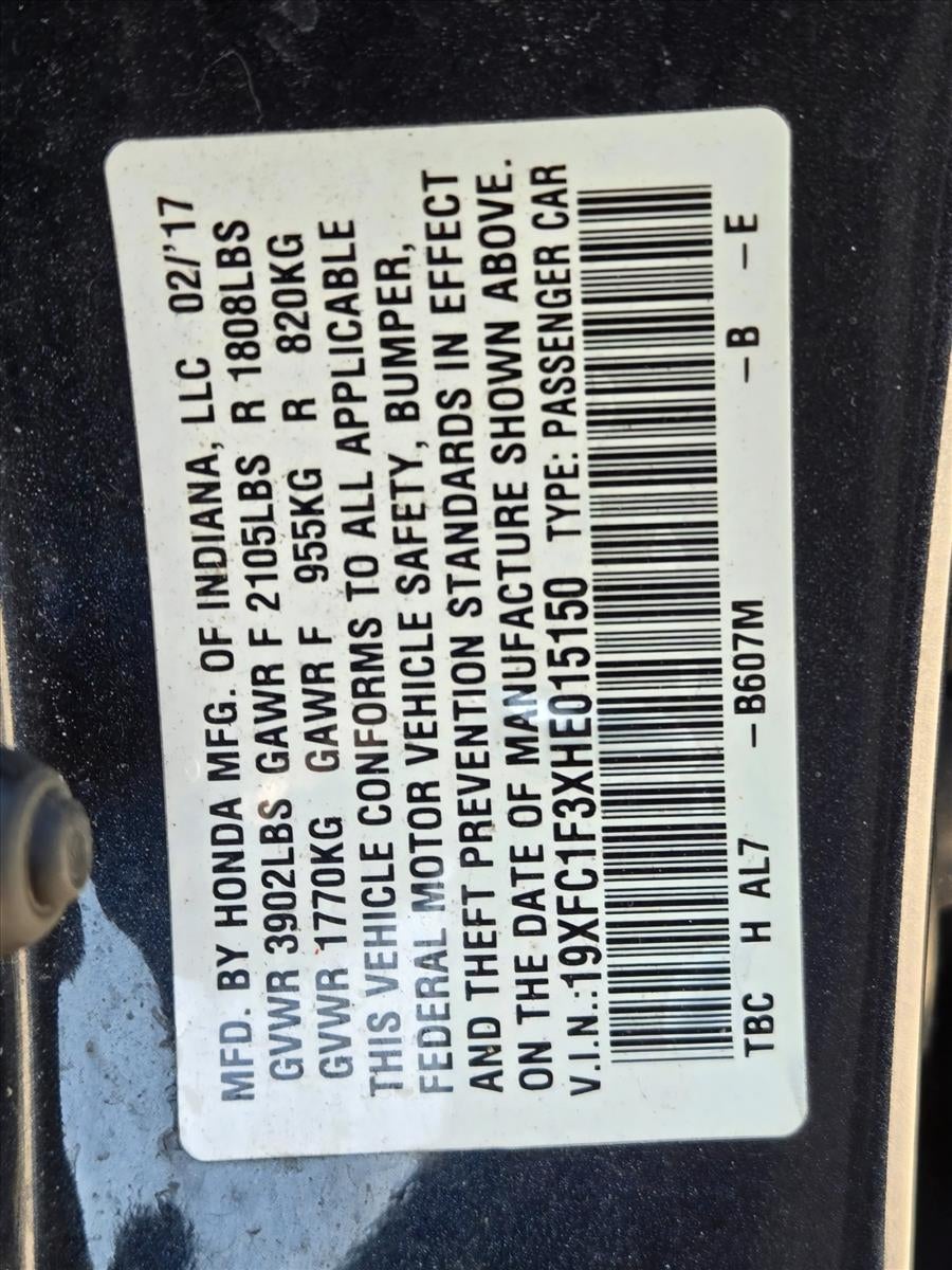 2017 Honda Civic Sedan EX-T CVT