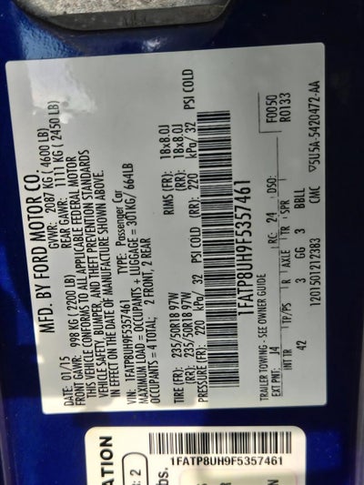 2015 Ford Mustang 2dr Conv EcoBoost Premium