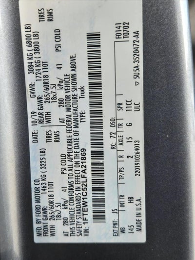 2020 Ford F-150 LARIAT 2WD SuperCrew 5.5' Box