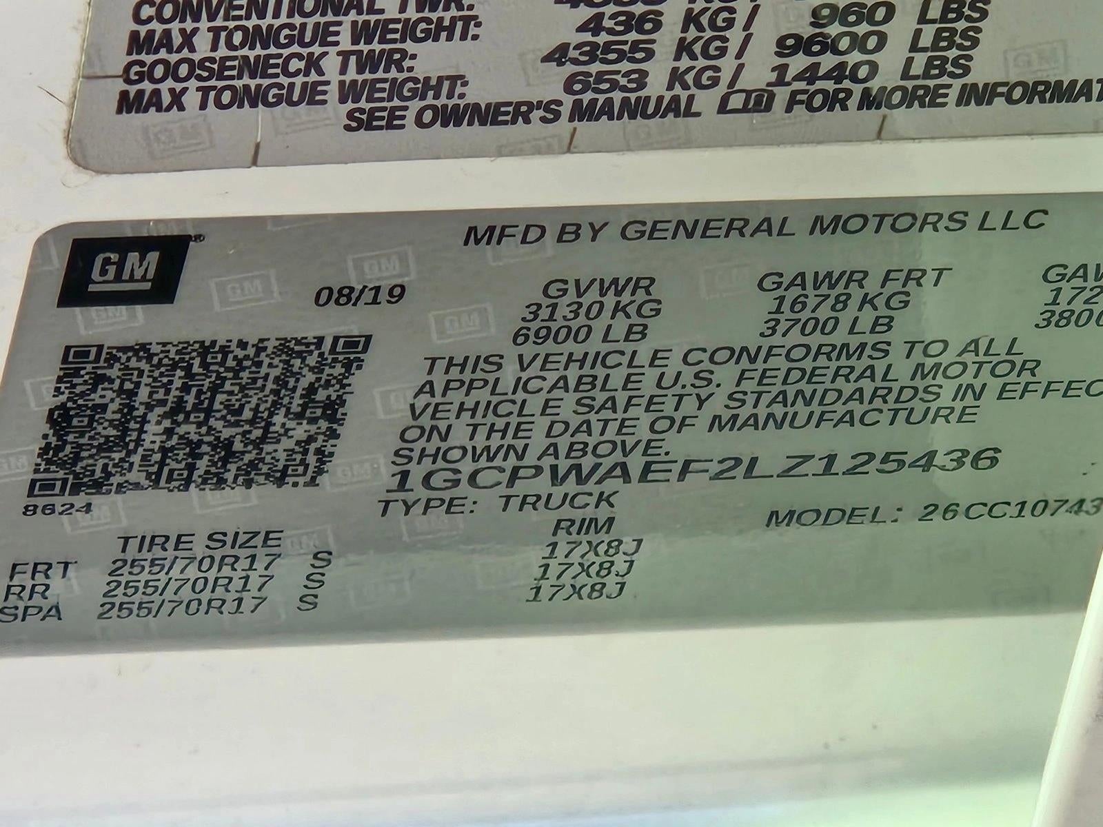 2020 Chevrolet Silverado 1500 Crew Cab Standard Box 2-Wheel Drive WT