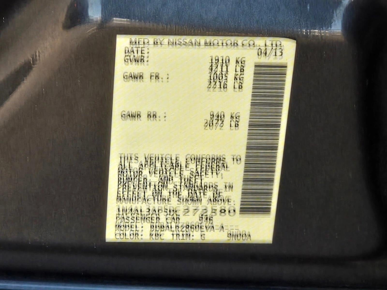 2013 Nissan Altima 4dr Sdn I4 2.5 S