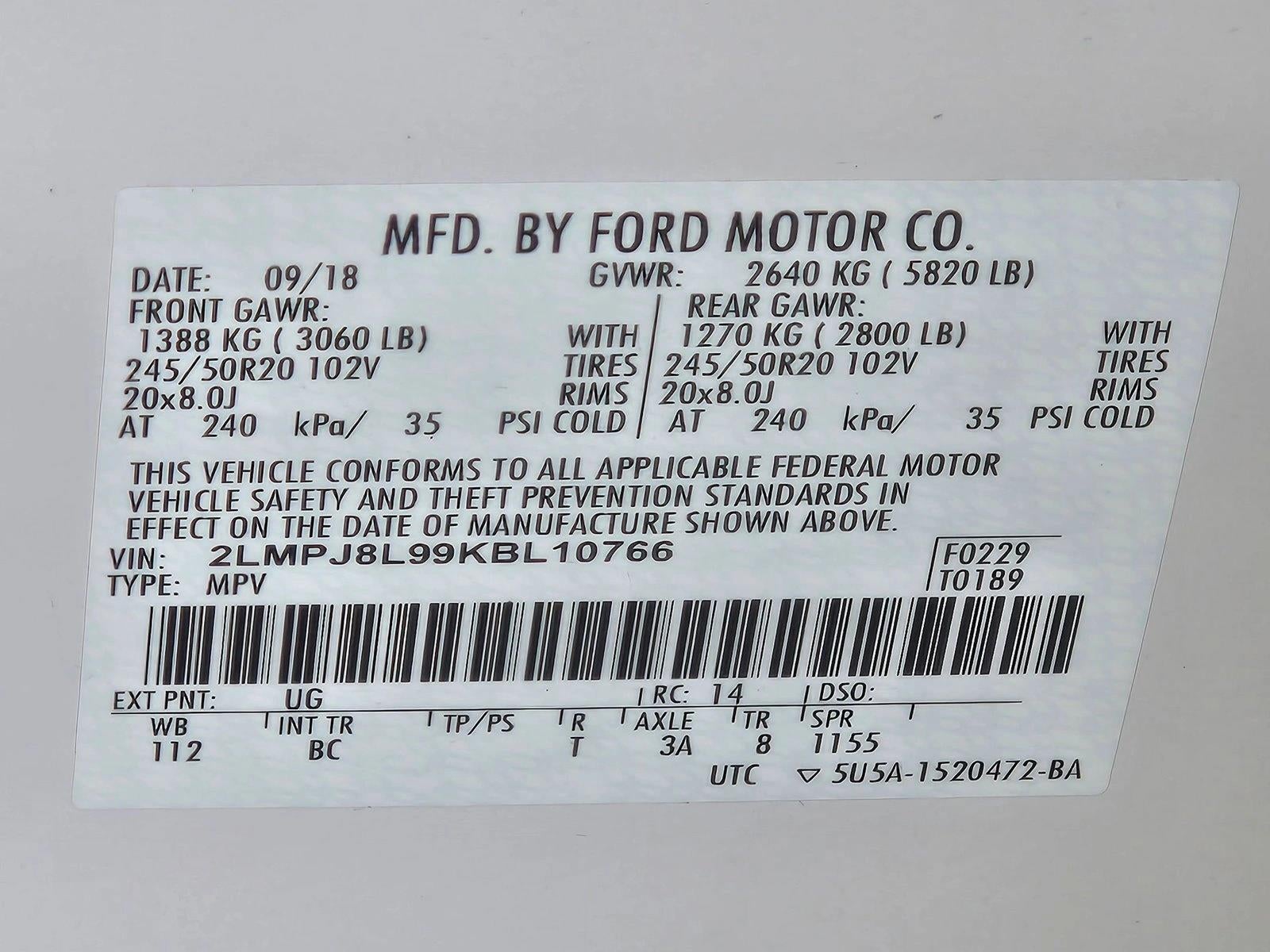 2019 Lincoln Nautilus Reserve AWD