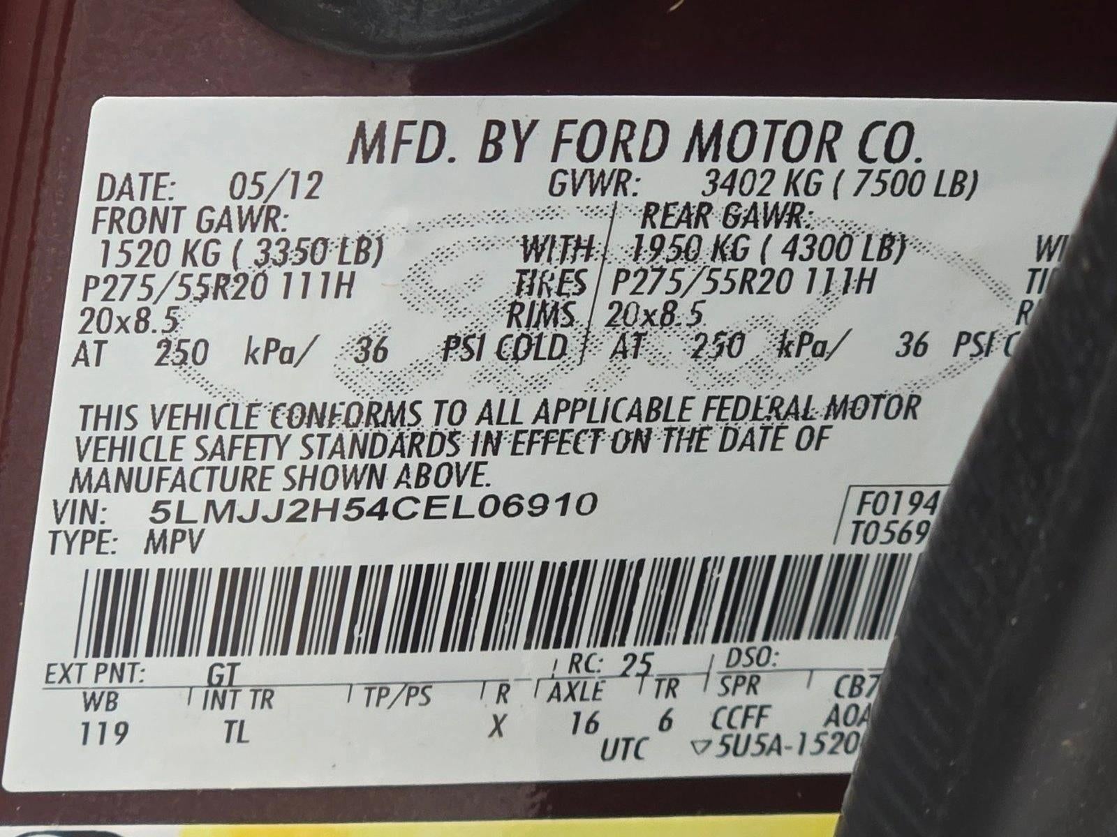 2012 Lincoln Navigator 4dr 5.4L V8 2WD