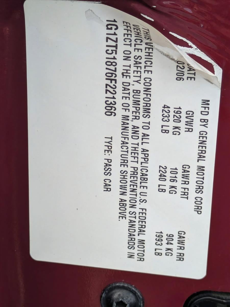 2006 Chevrolet Malibu 4dr Sdn LT w/2LT