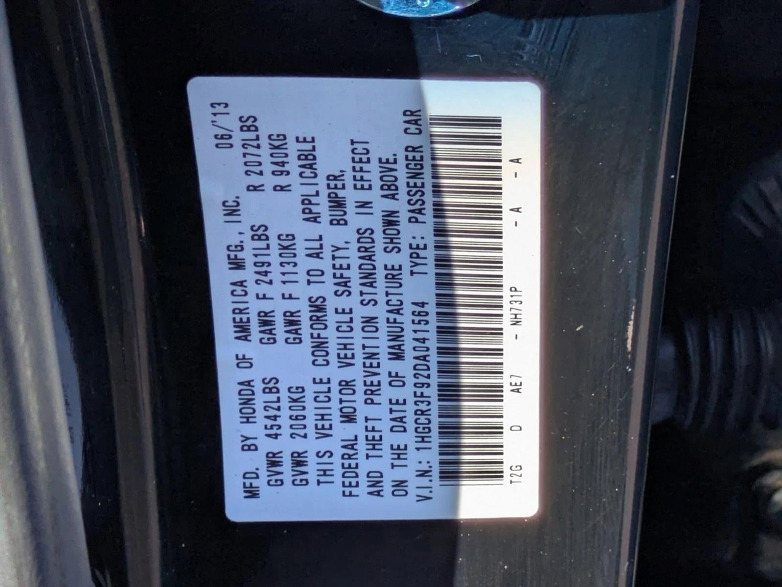 2013 Honda Accord Sedan Touring V6 Automatic PZEV