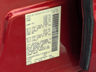 2014 Nissan Frontier 4WD Crew Cab SWB Auto PRO-4X