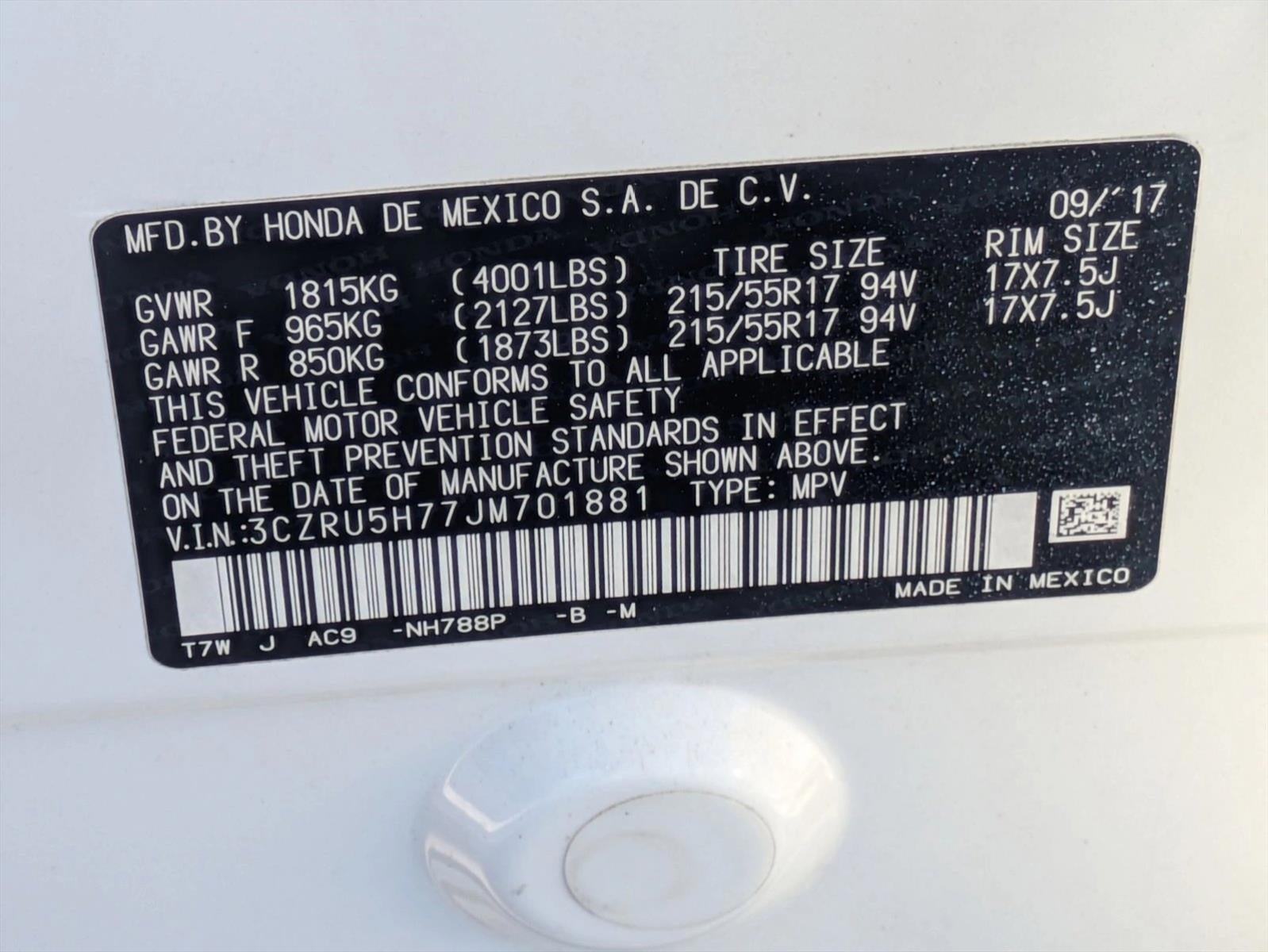 2018 Honda HR-V EX-L Navi 2WD CVT