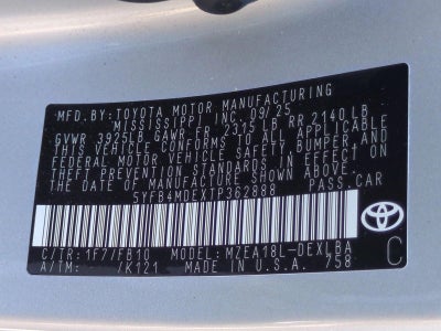 2026 Toyota Corolla LE CVT (Natl)