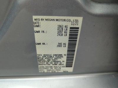 2022 Nissan Altima 2.5 SV Sedan